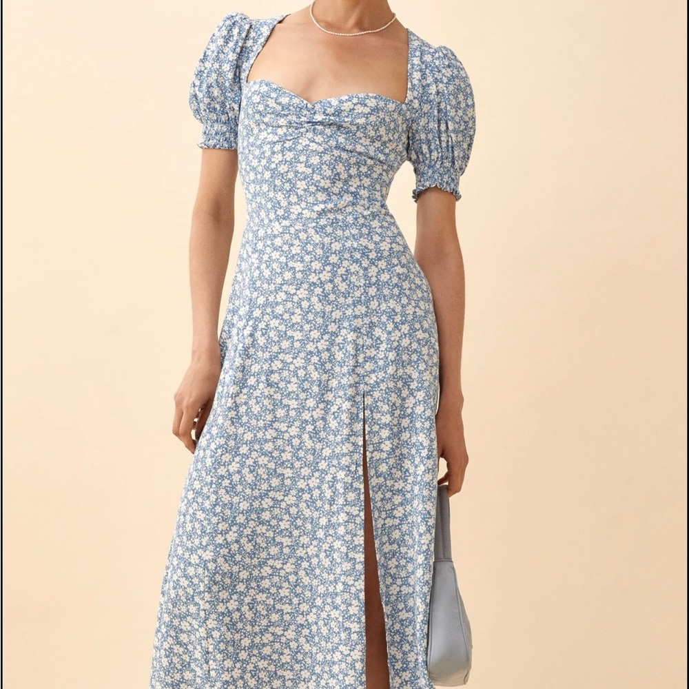Reformation Lacey Dress - Blue Floral Size 4